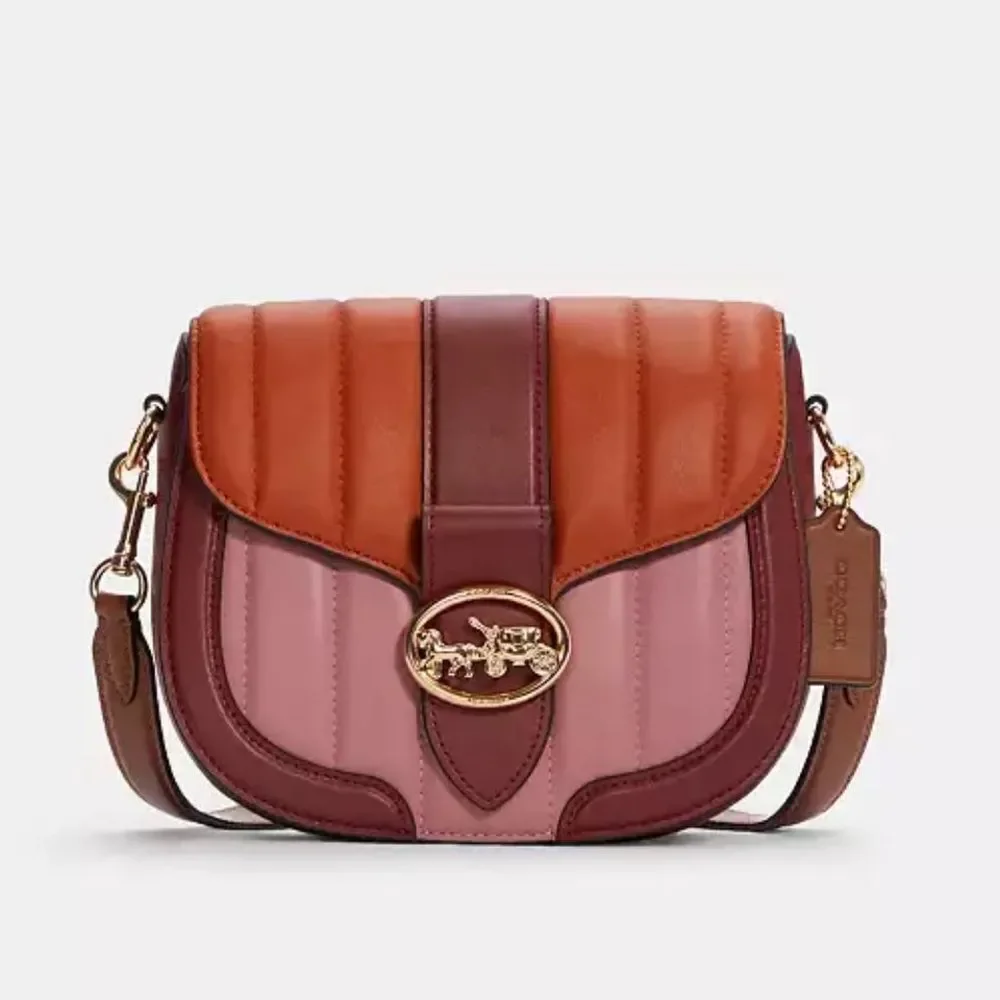 COACH Georgia Saddle Bag with Colorblock Puffy Quilting